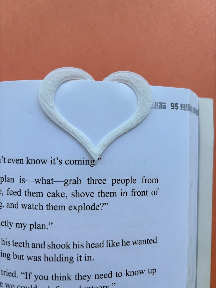 3D Printed Heart Bookmark