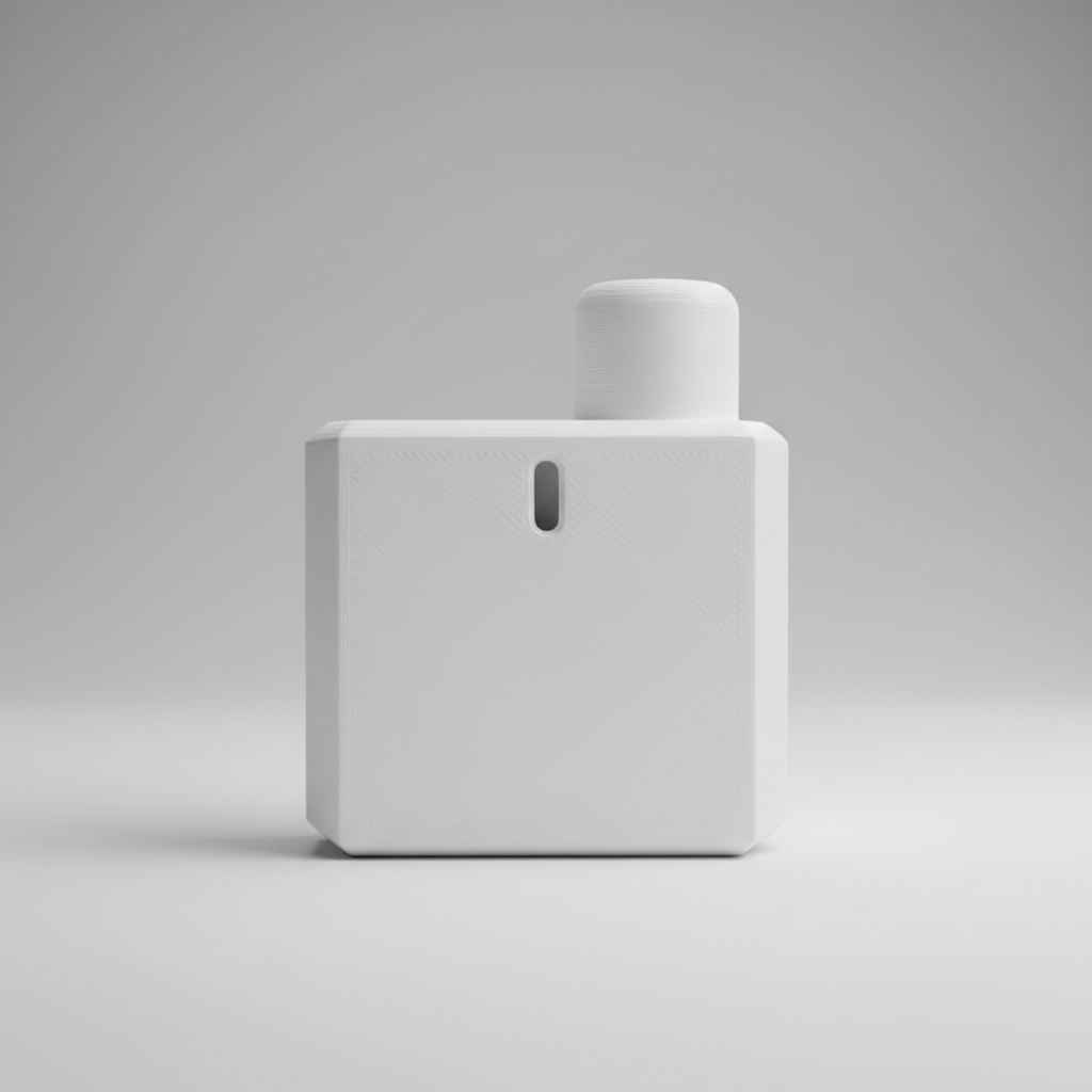 3D printed single button piece front view