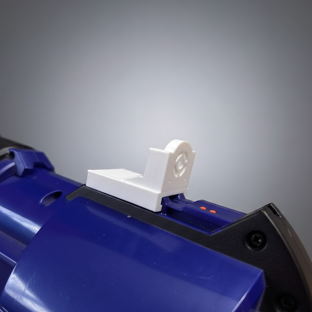 3D printed foam blaster scope mounted on blaster
