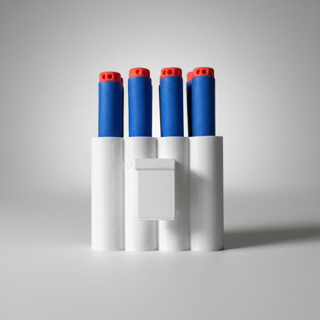 3D printed foam dart holder with darts loaded